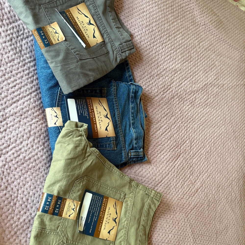 Blue Mountain Men's Cargo Pants in Olive Green - Utility Workwear